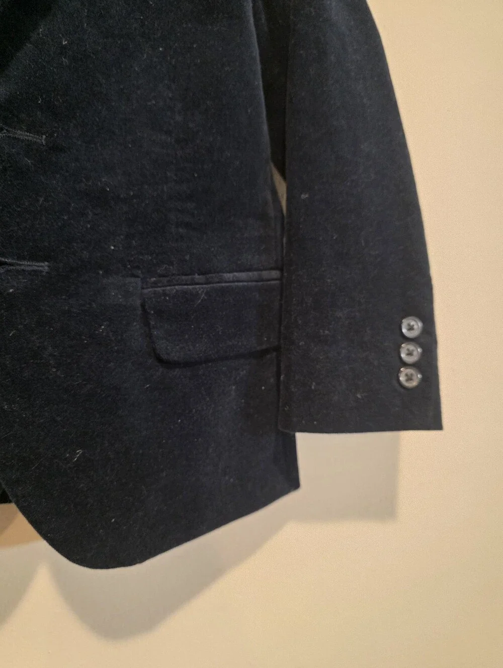 ​H&M Boys Navy Blue Velvet Blazer Jacket Size 3-4Y (US 3-4T / EUR 104) Holiday